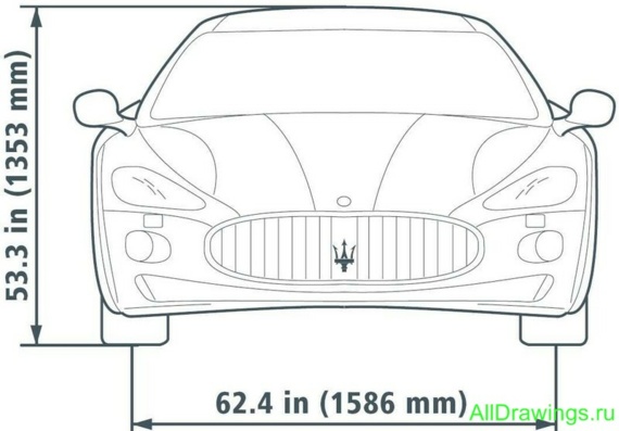 Maserati Granturismo (Мазерати Грантурисмо) - чертежи (рисунки) автомобиля